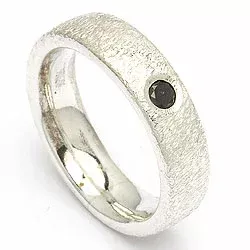 Kollektionsmuster schwarz Diamant Ring aus Silber