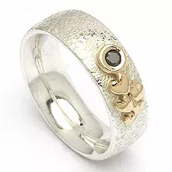 Kollektionsmuster schwarz Diamant Ring aus Silber