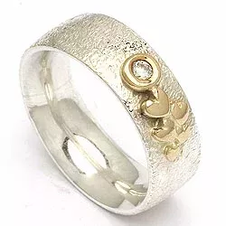 Kollektionsmuster Zirkon Ring aus Silber und Gelbgold