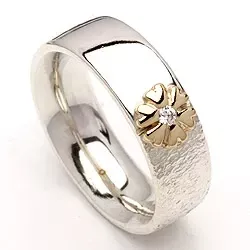 Kollektionsmuster Zirkon Ring aus Silber und Gelbgold