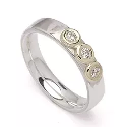Kollektionsmuster Zirkon Ring aus Silber und Gelbgold