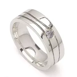 Kollektionsmuster Zirkon Ring aus Silber