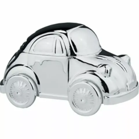 Taufgeschenk: billig volkswagen spardose mit musik in versilbert 