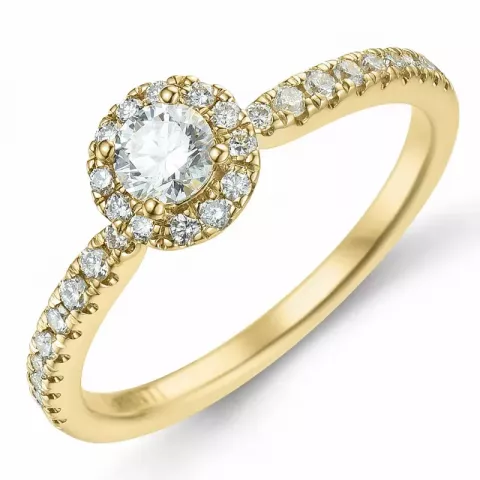 Kollektionsmuster runder Diamant Ring in 14 Karat Gold 0,26 ct 0,246 ct