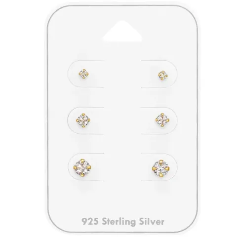 Kollektionsmuster Zirkon Ohrstecker in vergoldetem Silber