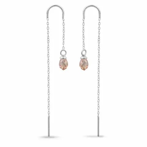 Kollektionsmuster champagnerfarbenem Zirkon ketten ohrringe in Silber