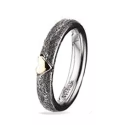 Kollektionsmuster Ring aus oxidiertem Silber mit 8 Karat Gold