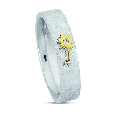 Kollektionsmuster Zirkon Ring aus Silber und Gelbgold