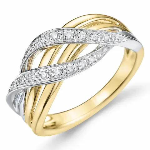 Kollektionsmuster Brillantring in 14 Karat Gold mit Rhodium 0,092 ct