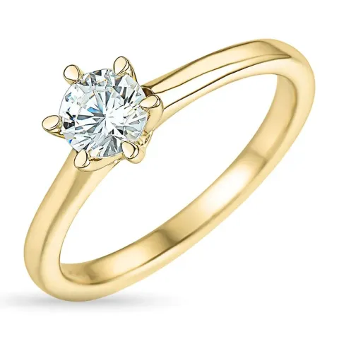 Kollektionsmuster Zirkon Solitärring aus 9 Karat Gold
