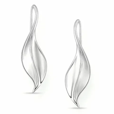 Kollektionsmuster Blatt Ohrringe in Silber