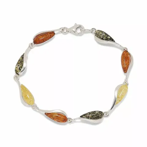 Kollektionsmuster Tropfen Bernstein Armband aus Silber und Anhänger aus Silber