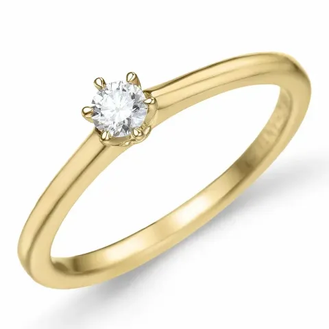 Kollektionsmuster Diamant Solitärring in 14 Karat Gold 0,12 ct