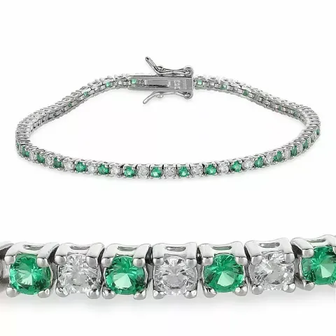 Kollektionsmuster grünem Zirkon Tennisarmband aus Silber  x 2,6 mm
