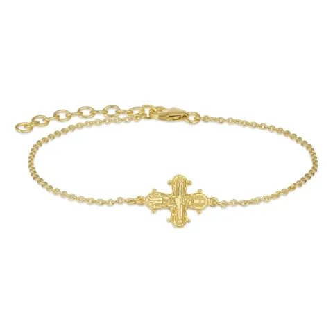 Kollektionsmuster Dagmarkreuz Ankerarmband aus vergoldetem Sterlingsilber - Amoré