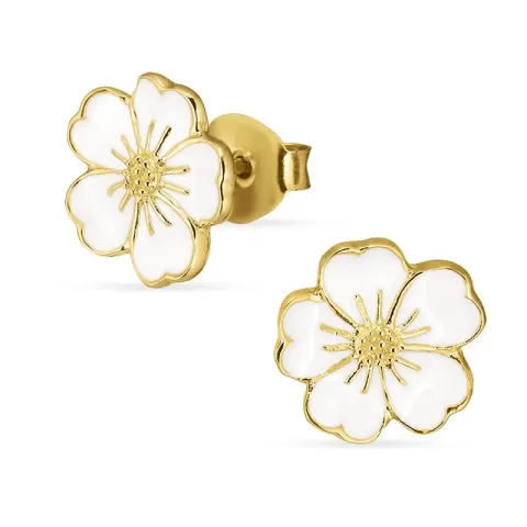 Kollektionsmuster Vergissmeinnicht Ohrstecker in vergoldetem Sterlingsilber