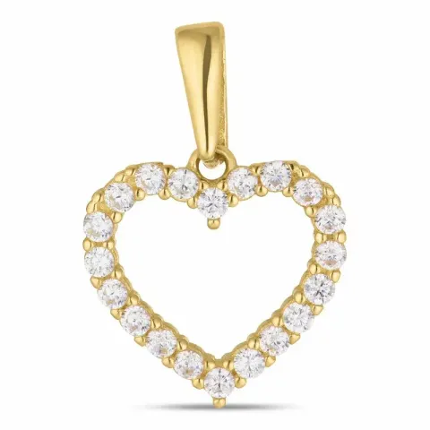 Kollektionsmuster Herz Zirkon Anhänger aus 8 Karat Gold