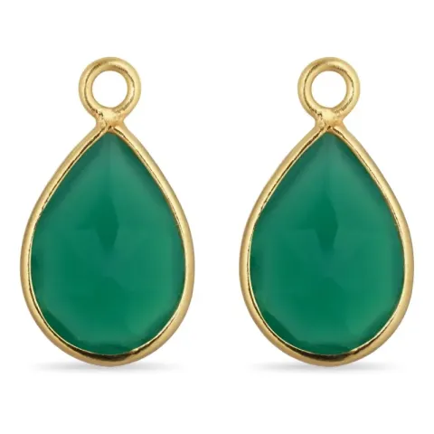 Kollektionsmuster Tropfen Aqua Bergkristall Anhänger für Ohrringe in vergoldetem Silber - Mix & Match