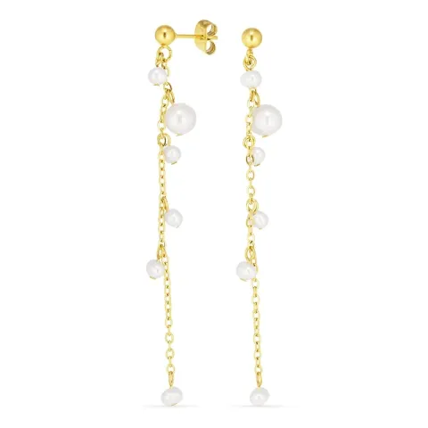 Kollektionsmuster Perle ketten ohrringe in vergoldetem Edelstahl - OCEANA