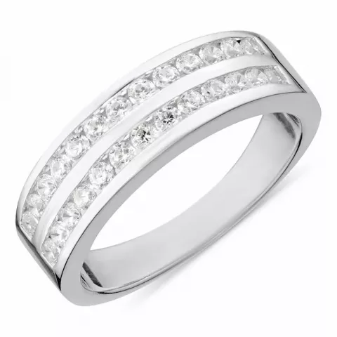 Kollektionsmuster weißem Ring aus rhodiniertem Silber
