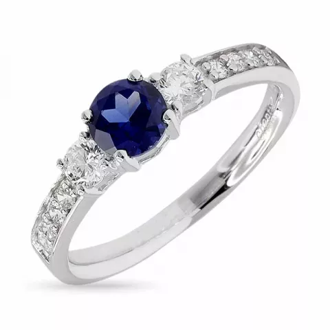 Kollektionsmuster blauem Zirkon Ring aus rhodiniertem Silber