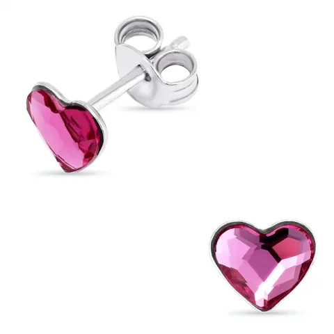 Kollektionsmuster Herz violettem Ohrringe in Silber