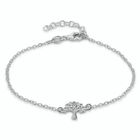 Kollektionsmuster Lebensbaum Armband aus rhodiniertem Silber und Anhänger aus rhodiniertem Silber