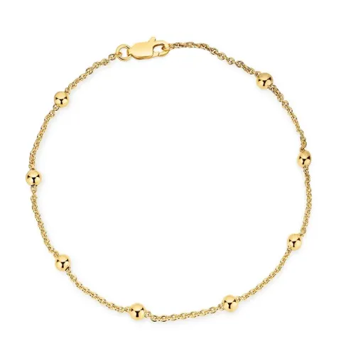 Kollektionsmuster BNH Anker runden Armband M. Kugel aus 8 Karat Gold 18,5 cm x 1,3 mm