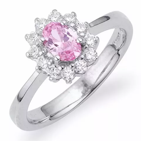 Kollektionsmuster rosa Zirkon Ring aus Silber
