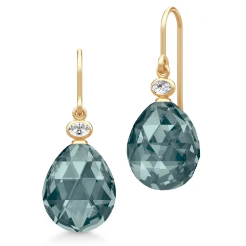 Julie Sandlau Ofelia dunkelblauem Bergkristall Ohrringe in vergoldetem Sterlingsilber