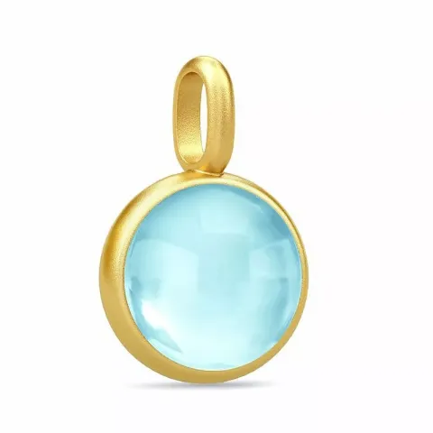 Julie Sandlau Prime runder Bergkristall Anhänger in vergoldetem Sterlingsilber hellblauem Bergkristall