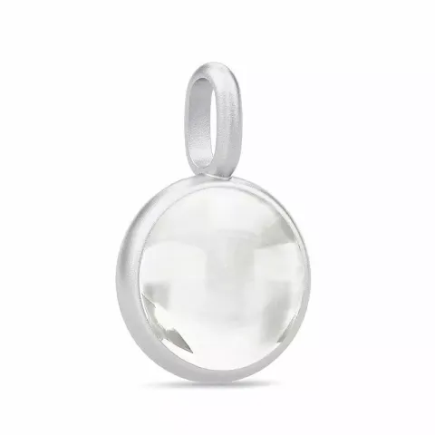 Julie Sandlau Prime runder weißem Bergkristall Anhänger in Satinrhodiniertes Sterlingsilber weißem Bergkristall