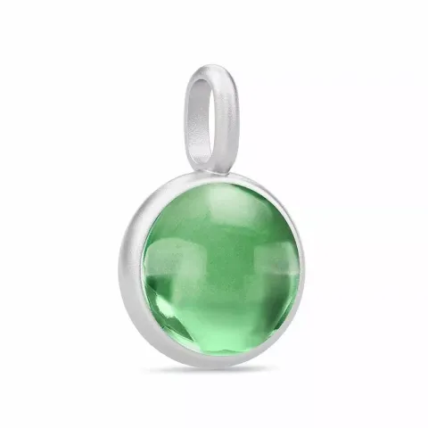 Julie Sandlau Prime runder grün Bergkristall Anhänger in Satinrhodiniertes Sterlingsilber grünem Bergkristall