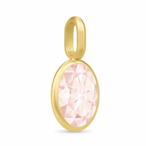 Julie Sandlau ovaler Quarz Anhänger in vergoldetem Sterlingsilber pink Quarz