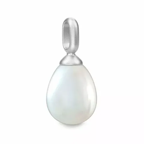 Julie Sandlau Perla ovaler Perle Anhänger in Satinrhodiniertes Sterlingsilber