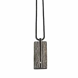 RebekkaRebekka Olivia necklace Anhänger mit Halskette in schwarzes rhodiniertes Silber weißem Zirkon