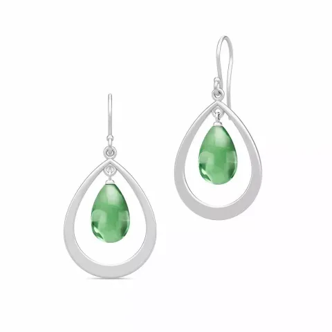 großen Julie Sandlau Prime droplet tropfenförmigen grünen Bergkristall Ohrringe in Satinrhodiniertes Sterlingsilber grünem Bergkristall