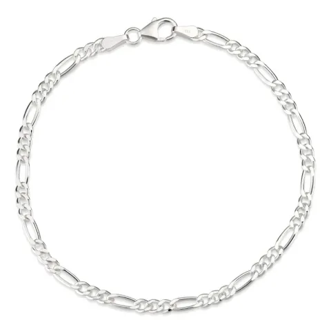 Figaroarmband aus Silber 17 cm x 3,4 mm