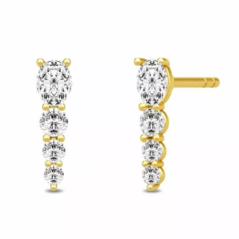 Julie Sandlau Glamour weißem Zirkon Ohrringe in vergoldetem Sterlingsilber weißem Zirkon