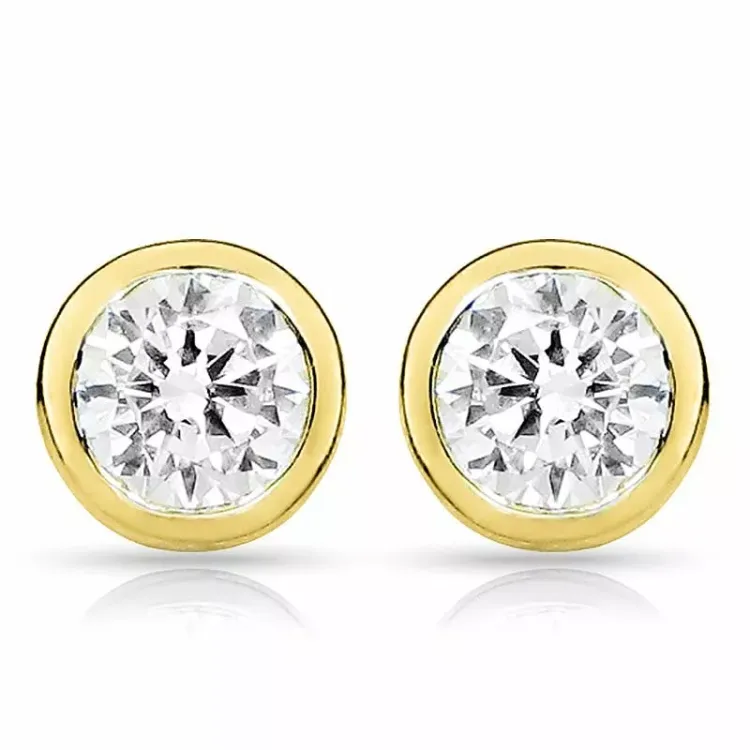 Runden Ohrstecker in 9 Karat Gold mit