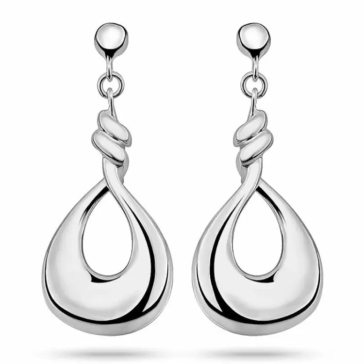 Tropfen Ohrringe in Silber mit Rhodinierung