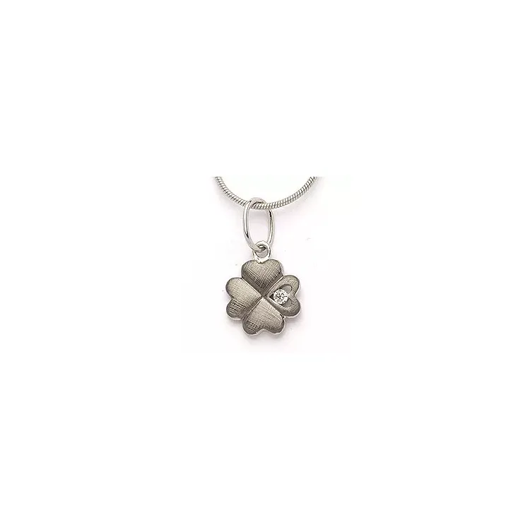Kleeblatt Anhänger aus schwarzes rhodiniertes Silber