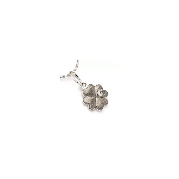 Kleeblatt Anhänger aus schwarzes rhodiniertes Silber