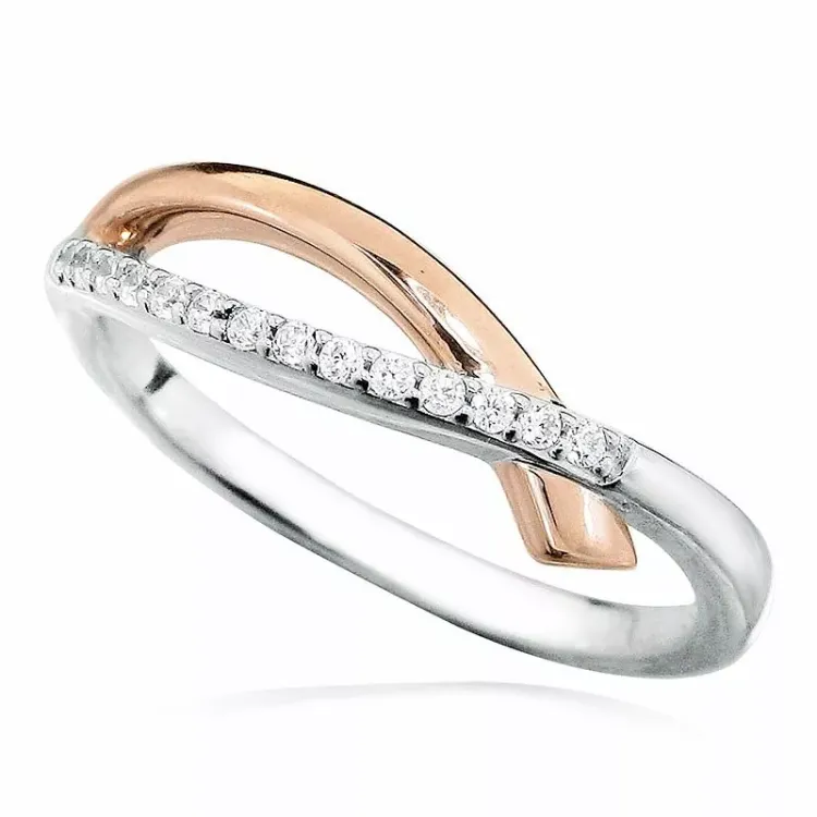 Zirkon Ring aus Silber mit vergoldetem Sterlingsilber