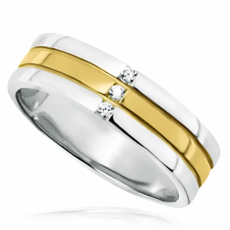 Kollektionsmuster Ring aus rhodiniertem Silber mit vergoldetem Sterlingsilber