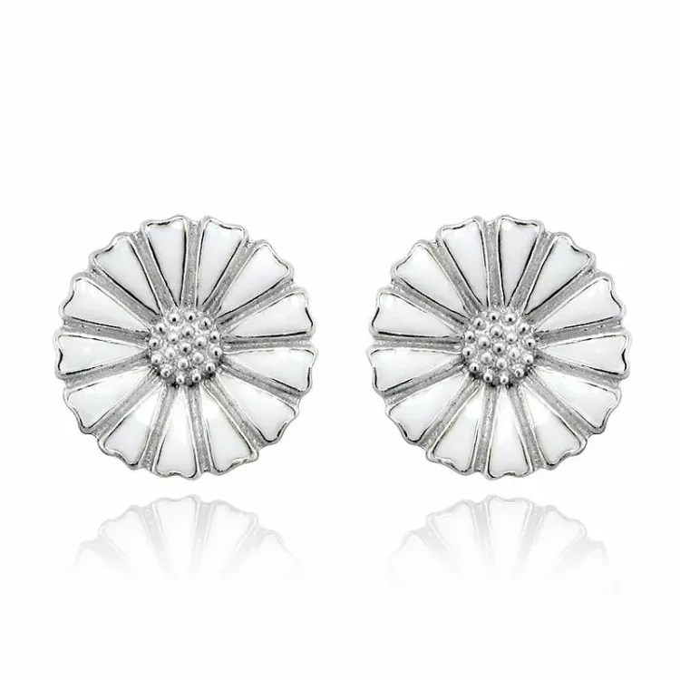 12 mm Marguerite Ohrstecker in Silber