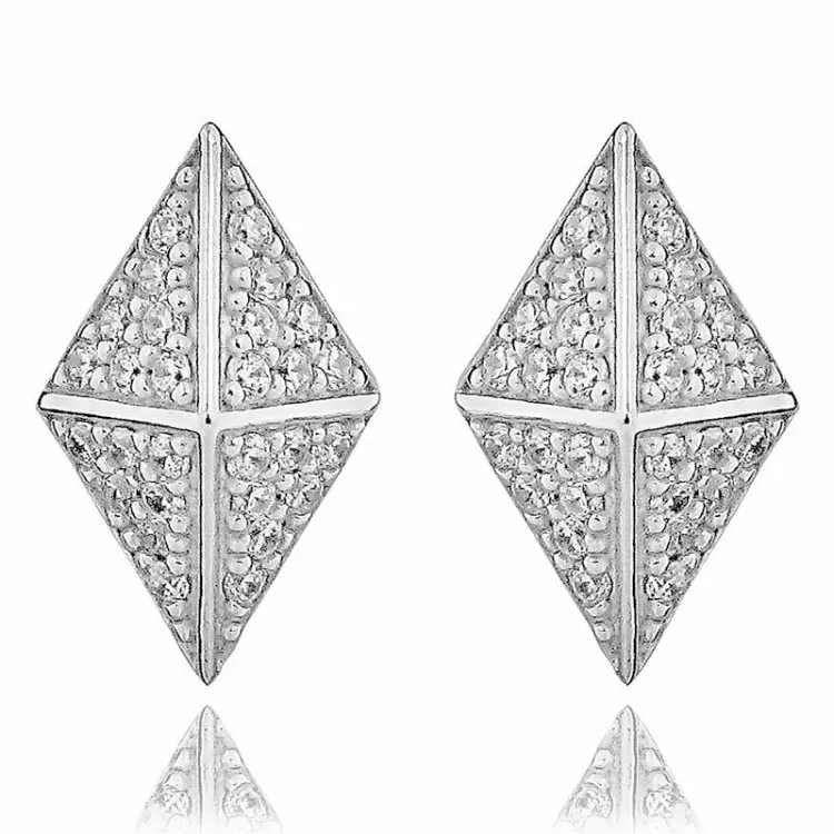 Zirkon Ohrstecker in Silber