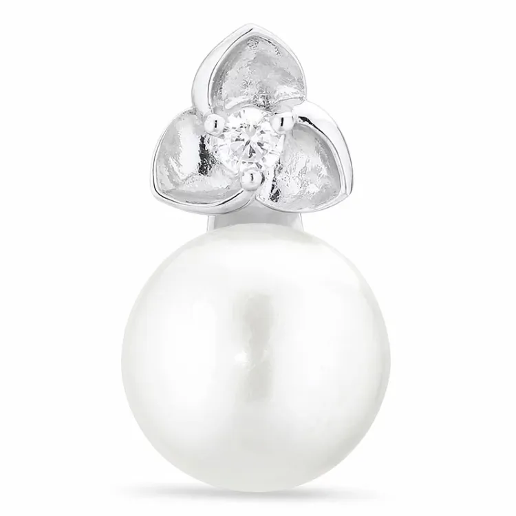 Blumen Perle Anhänger aus Silber