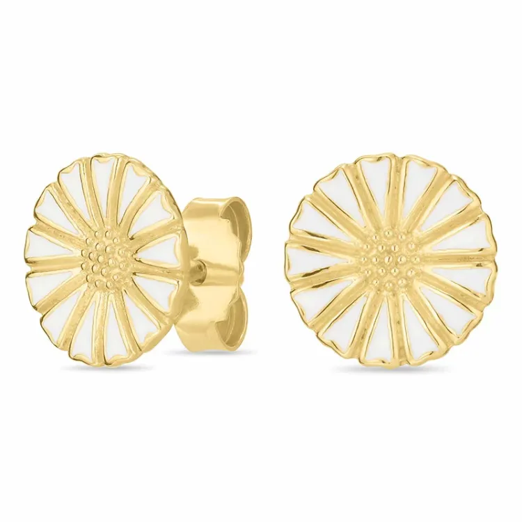 10 mm Marguerite Ohrringe in vergoldetem Sterlingsilber