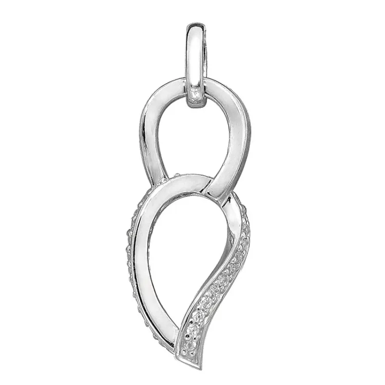 Zirkon Anhänger aus rhodiniertem Silber